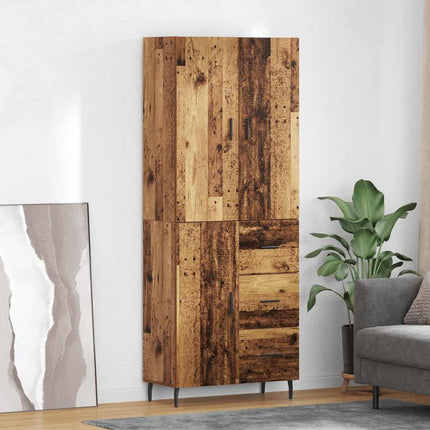Highboard 2 stk. Gammelt træ 69,5 x 34 x 180 cm Konstrueret træ