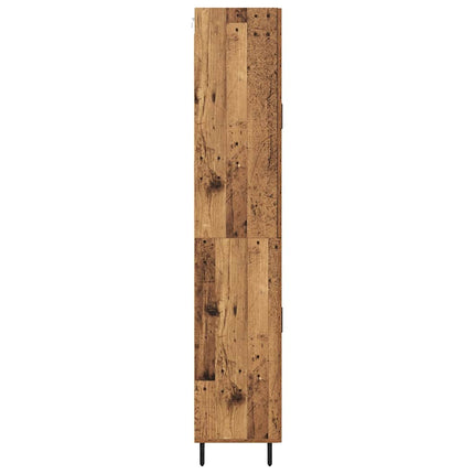 Highboard 2 stk. Gammelt træ 69,5 x 34 x 180 cm Konstrueret træ