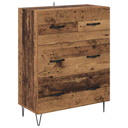 Highboard med skuffe 2 pcs Gammelt træ Konstrueret træ