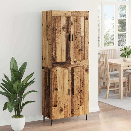 Highboard 2 pcs Gammelt træ Konstrueret træ