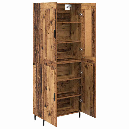 Highboard 2 pcs Gammelt træ Konstrueret træ