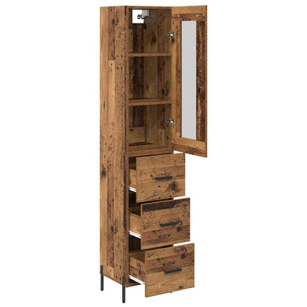 Highboard Gammelt træ 34,5 x 34 x 180 cm Konstrueret træ