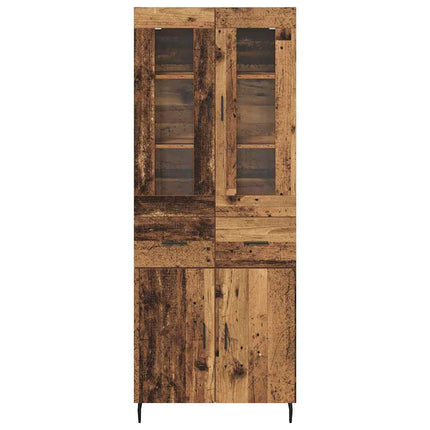 Highboard med skuffe 2 pcs Gammelt træ Konstrueret træ