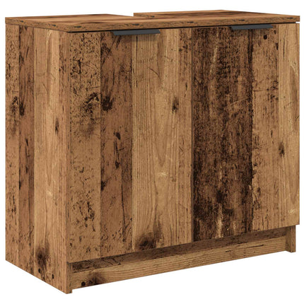 Badeværelsesmøbel sæt 4 stk. Gammelt træ 64,5 x 33,5 x 59 cm