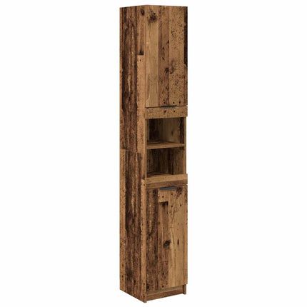 Badeværelsesmøbel sæt 4 stk. Gammelt træ 64,5 x 33,5 x 59 cm