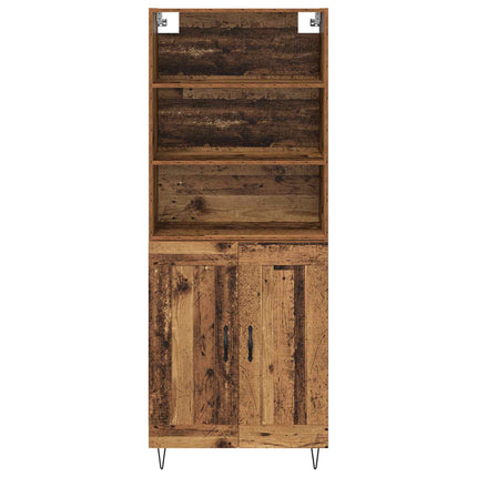 Highboard 2 pcs Gammelt træ Konstrueret træ