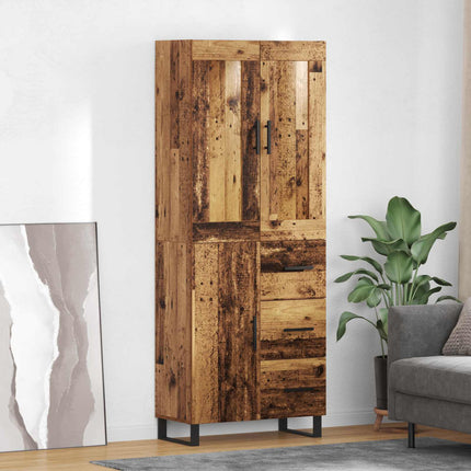 Highboard 2 stk. Gammelt træ 69,5 x 34 x 180 cm