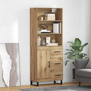 Highboard med skuffe 2 pcs Artisan Egetræ Konstrueret træ