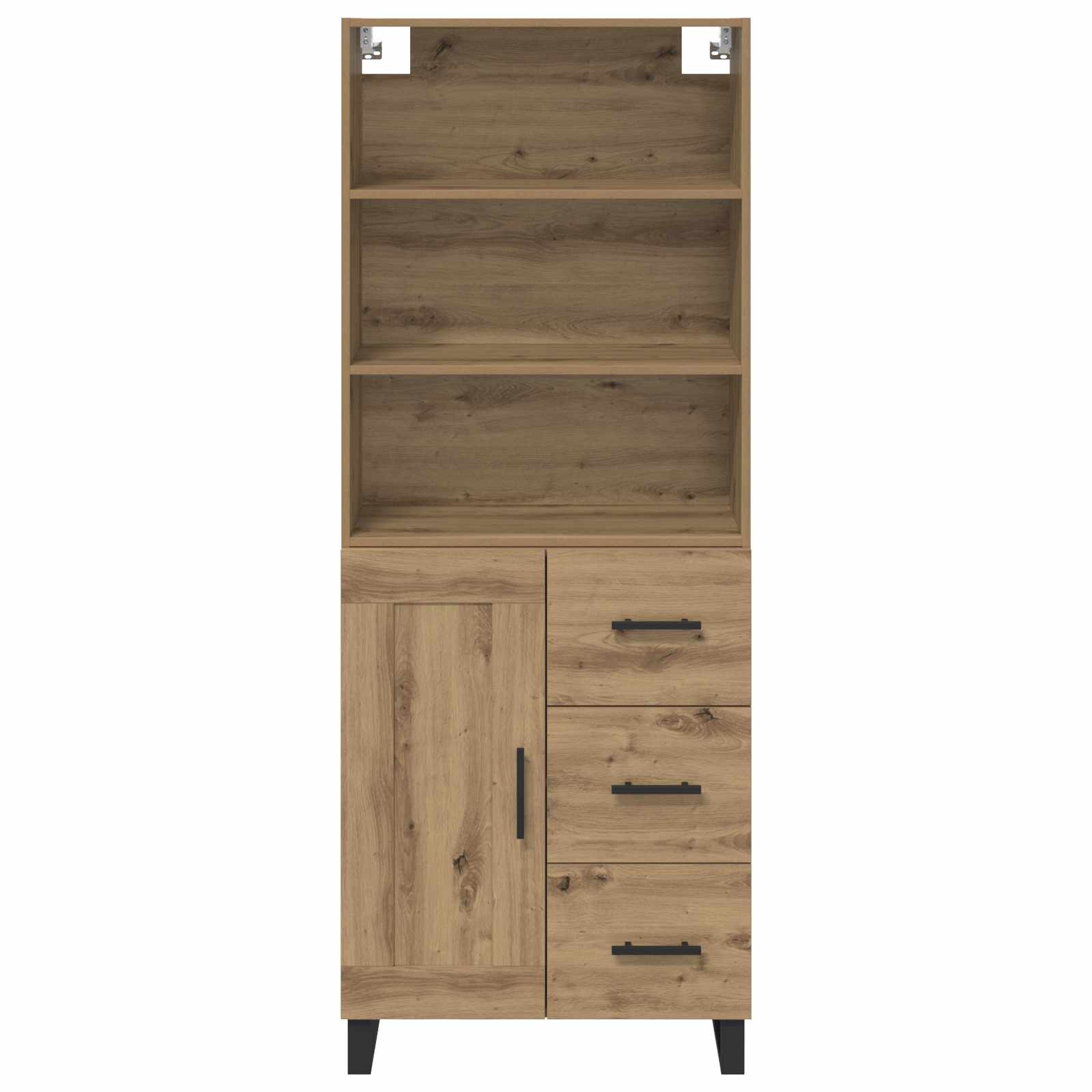 Highboard med skuffe 2 pcs Artisan Egetræ Konstrueret træ