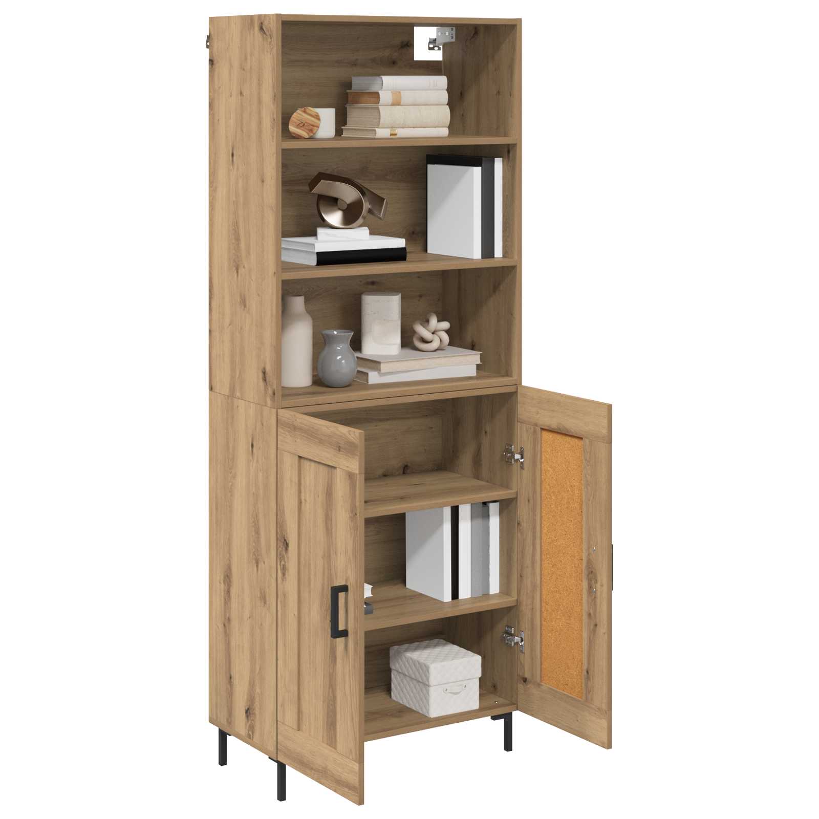 Highboard Artisan Egetræ 69,5 x 34 x 180 cm Konstrueret træ