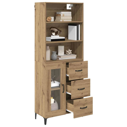 Highboard Artisan Egetræ 69,5 x 34 x 180 cm Konstrueret træ