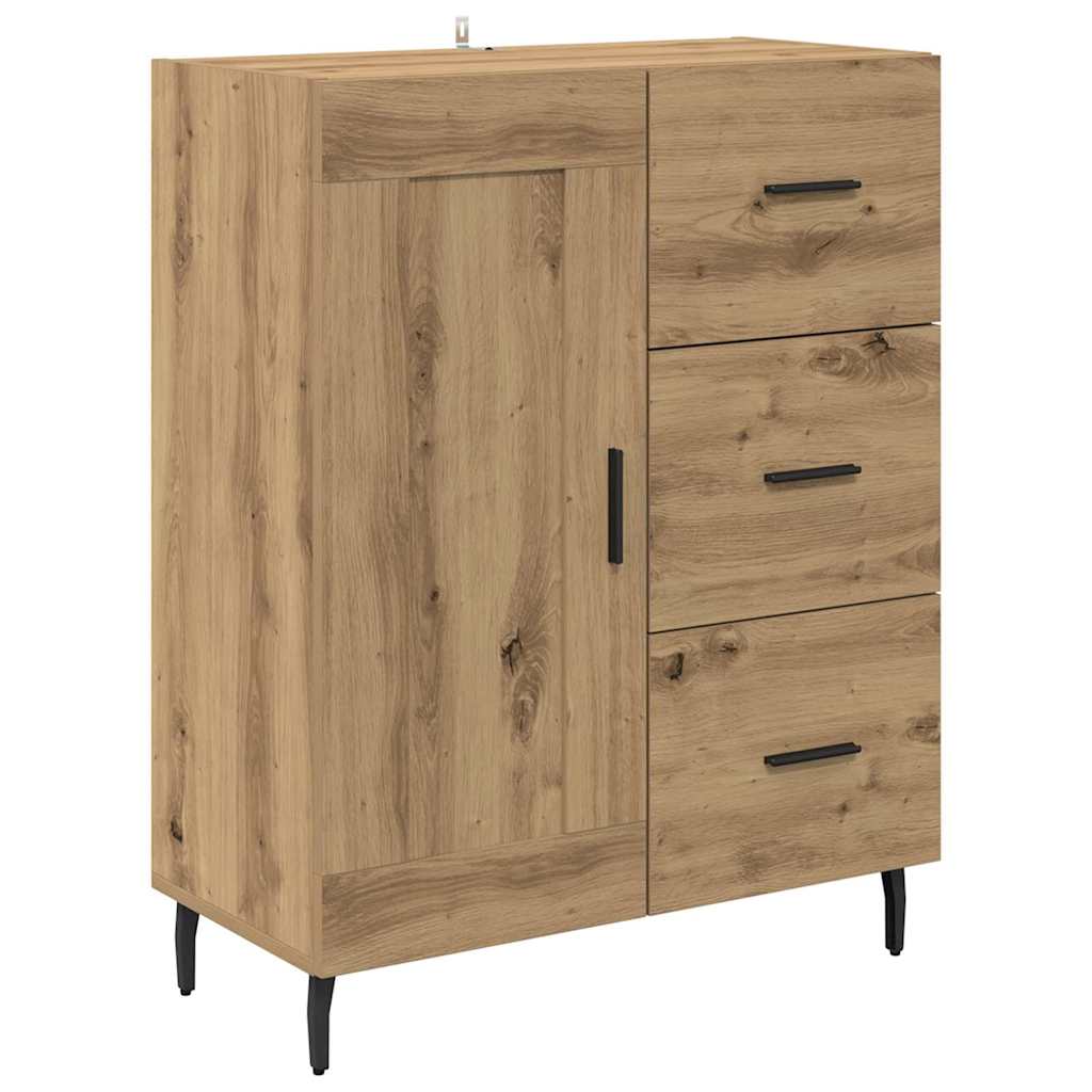 Highboard Artisan Egetræ 69,5 x 34 x 180 cm Ingeniørtræ og glas