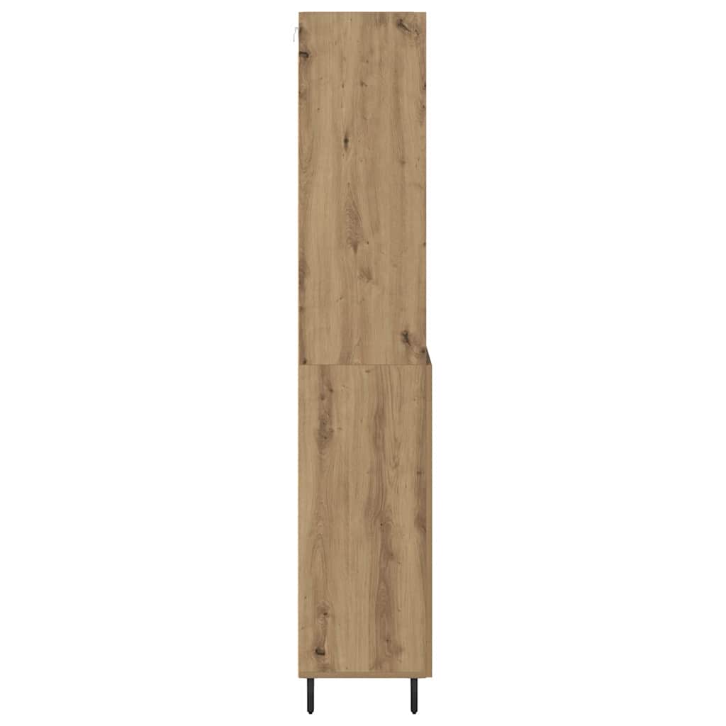 Highboard Artisan Egetræ 69,5 x 34 x 180 cm Ingeniørtræ og glas