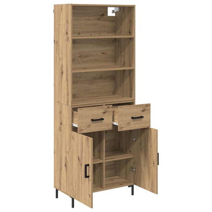 Highboard Artisan Egetræ 69,5 x 34 x 180 cm Konstrueret træ