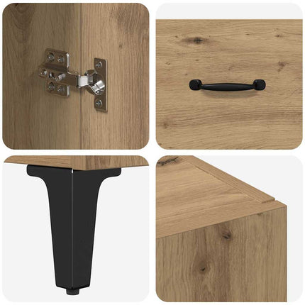 Highboard Artisan Egetræ 69,5 x 34 x 180 cm Konstrueret træ