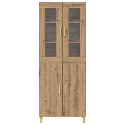 Highboard Artisan Egetræ 69,5 x 34 x 180 cm Ingeniørtræ og glas