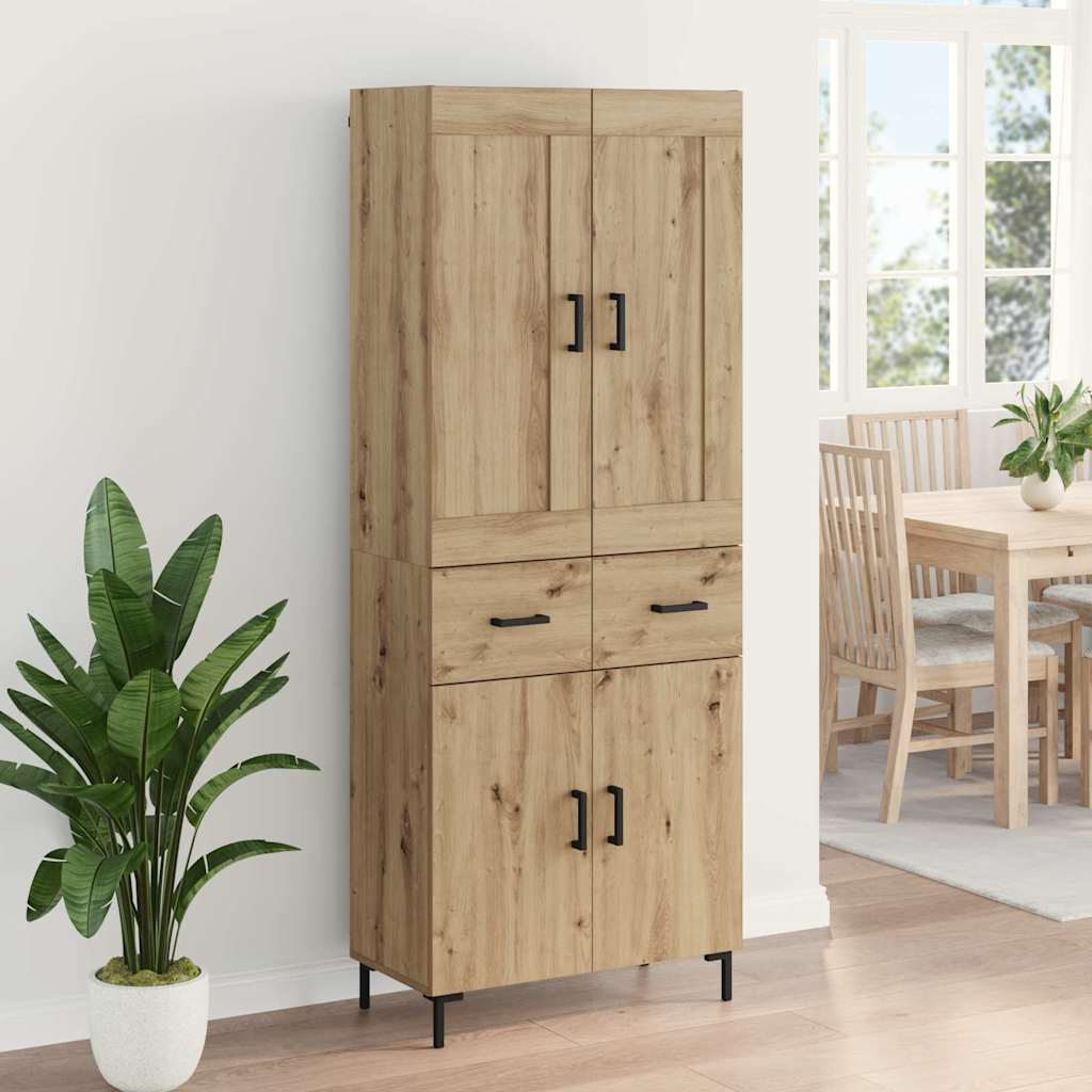 Highboard med skuffe 2 pcs Artisan Egetræ Konstrueret træ