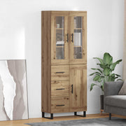Highboard med skuffe 2 pcs Artisan Egetræ Konstrueret træ