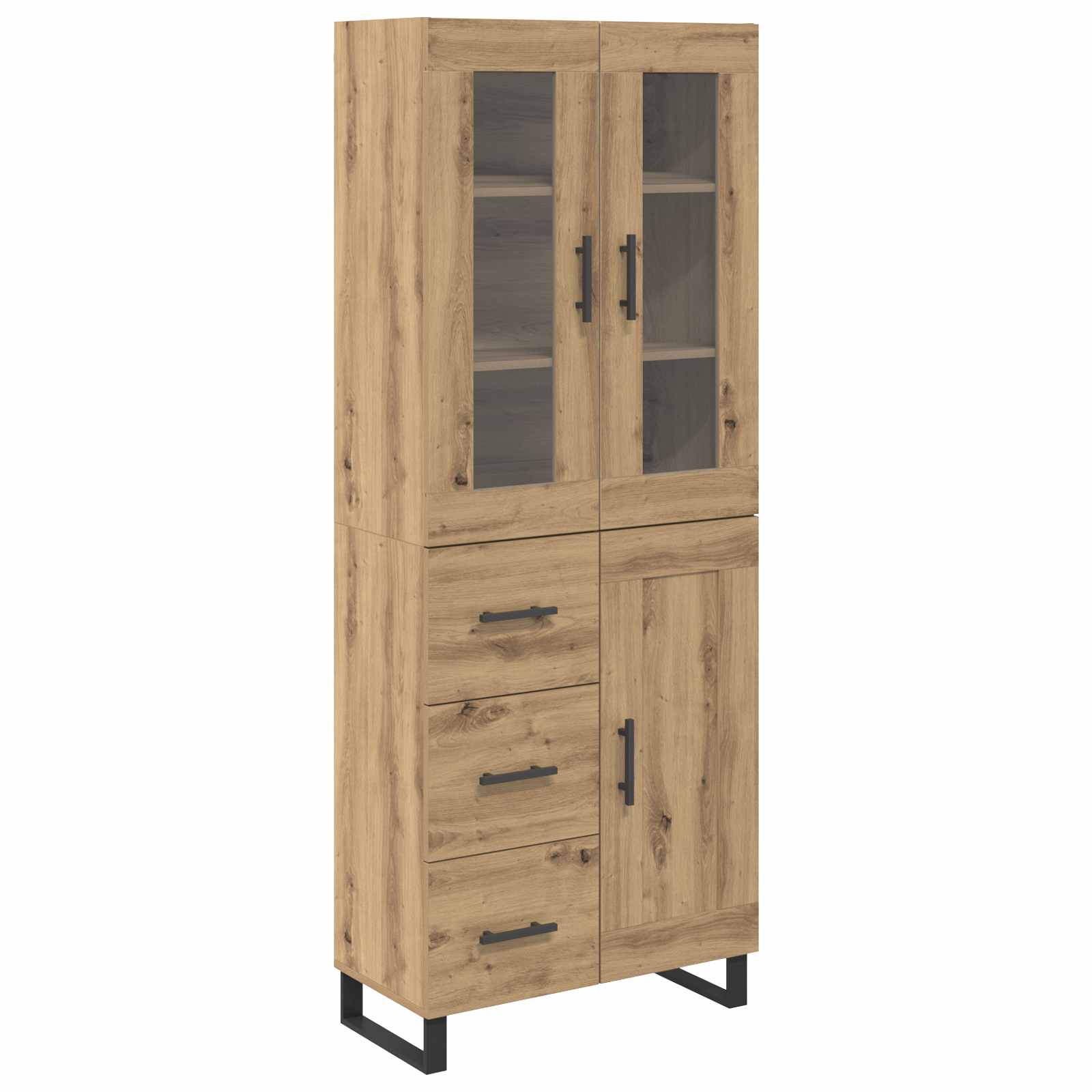 Highboard med skuffe 2 pcs Artisan Egetræ Konstrueret træ