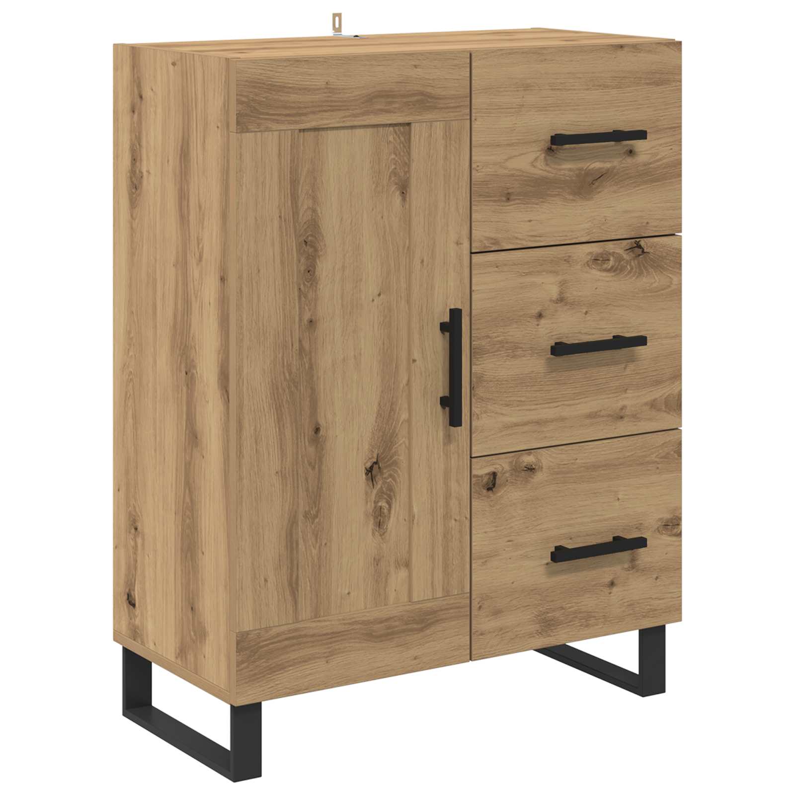 Highboard med skuffe 2 pcs Artisan Egetræ Konstrueret træ
