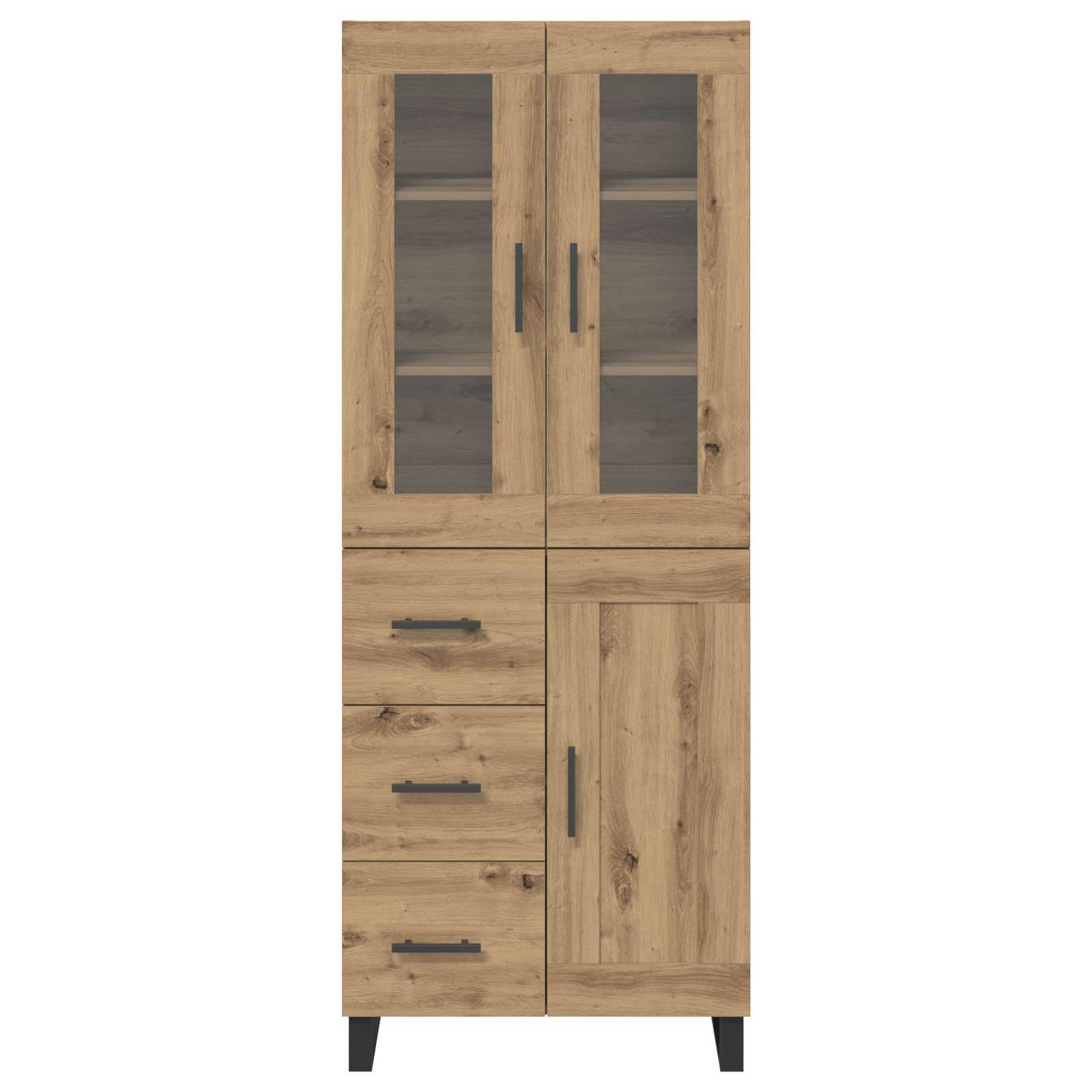 Highboard med skuffe 2 pcs Artisan Egetræ Konstrueret træ