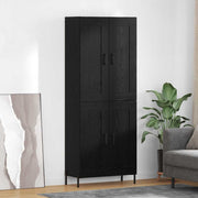 Highboard 2 pcs Sort eg Konstrueret træ