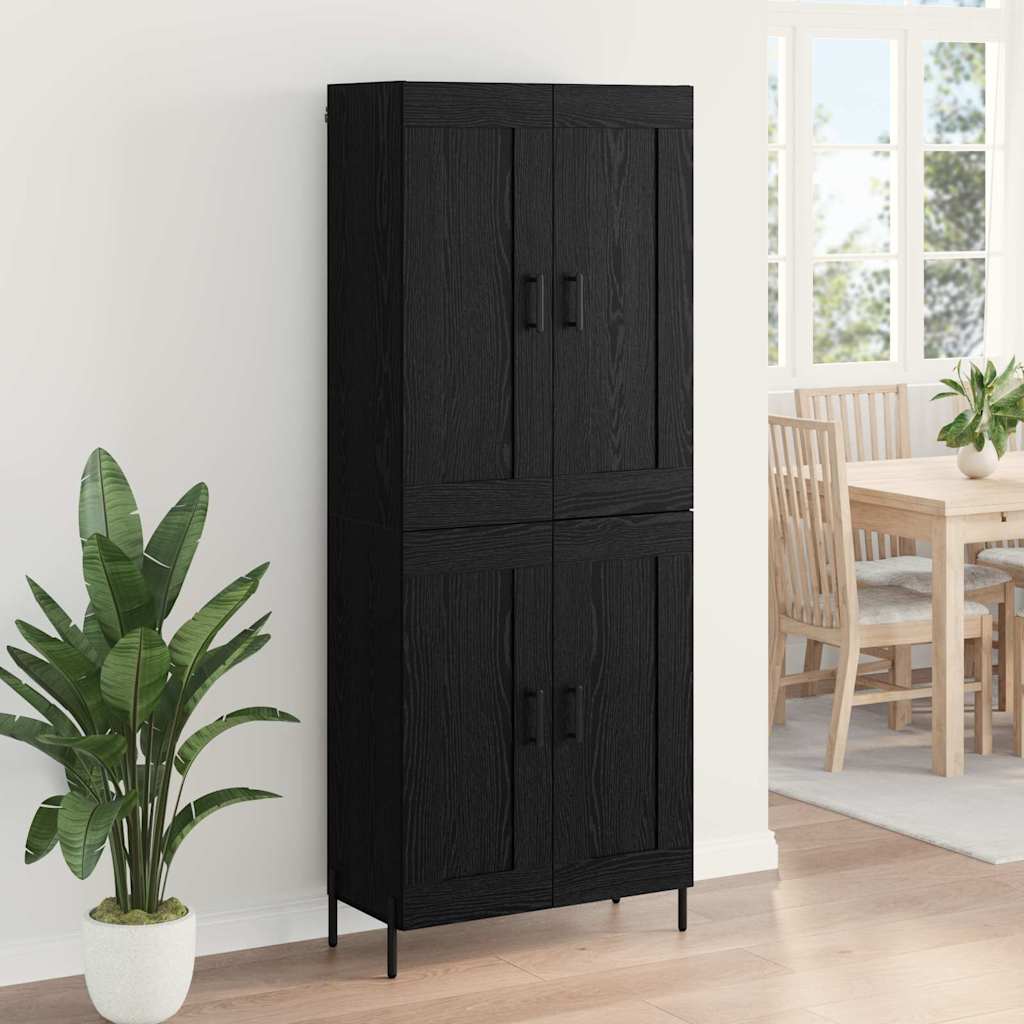 Highboard 2 pcs Sort eg Konstrueret træ