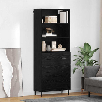 Highboard 2 stk. Sort eg 69,5 x 34 x 180 cm Konstrueret træ