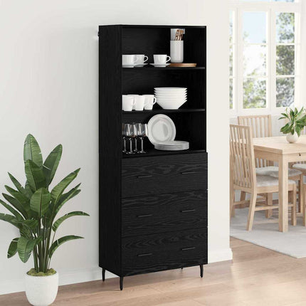 Highboard 2 stk. Sort eg 69,5 x 34 x 180 cm Konstrueret træ