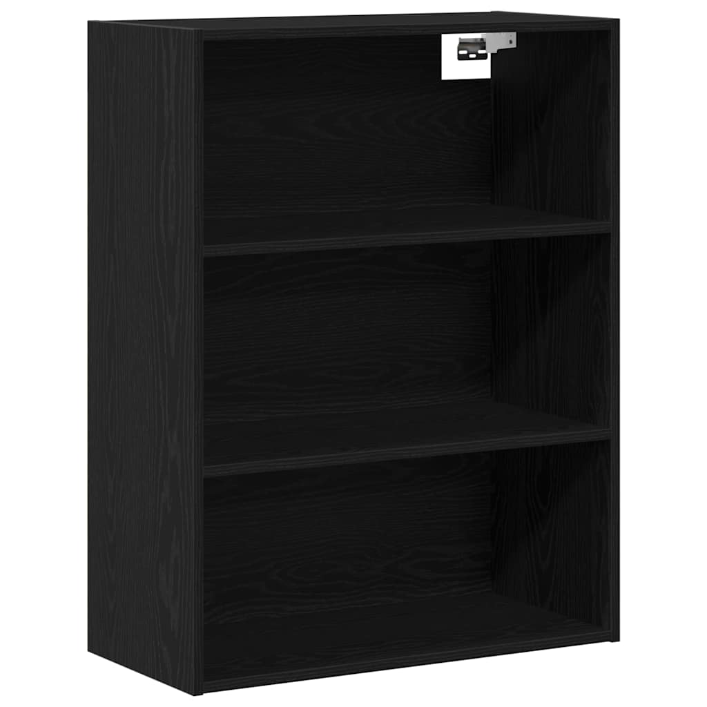 Highboard med skuffe Sort eg 69,5 x 34 x 180 cm Konstrueret træ