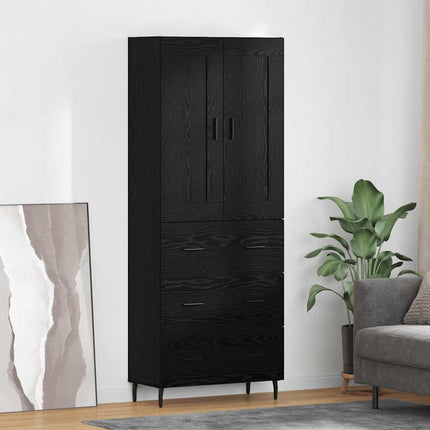 Highboard 2 stk. Sort eg 69,5 x 34 x 180 cm Konstrueret træ