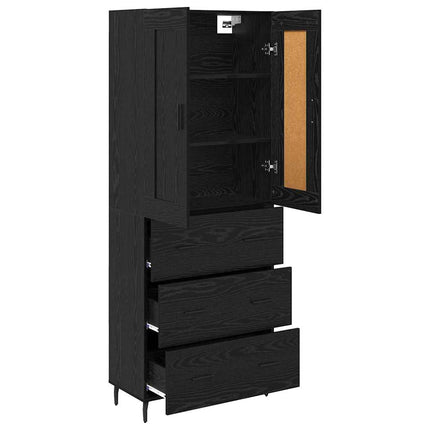 Highboard 2 stk. Sort eg 69,5 x 34 x 180 cm Konstrueret træ