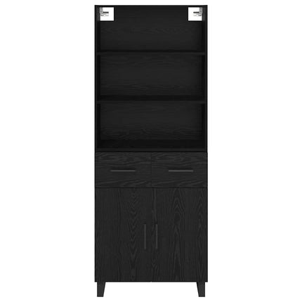 Highboard 2 pcs Sort eg 69,5 x 34 x 180 cm Konstrueret træ