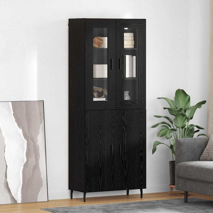 Highboard 2 pcs Sort eg Konstrueret træ