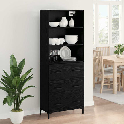 Highboard Sort eg 69,5 x 34 x 180 cm Konstrueret træ