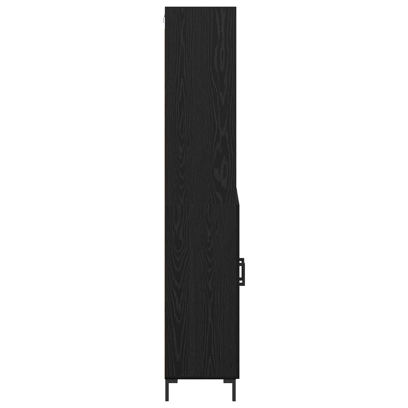 Highboard med skuffe Sort eg 69,5 x 34 x 180 cm Konstrueret træ