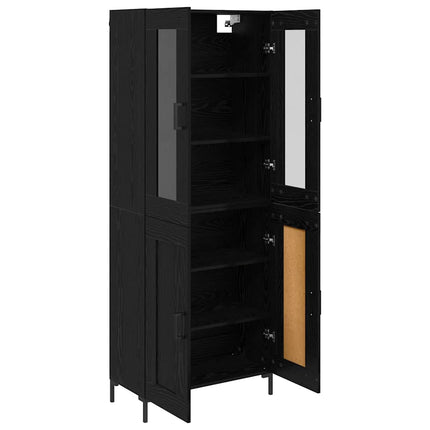 Highboard 2 pcs Sort eg Konstrueret træ