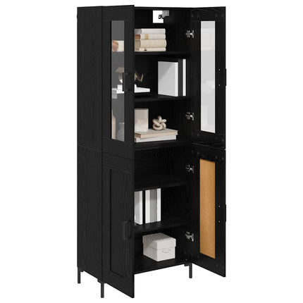 Highboard 2 pcs Sort eg Konstrueret træ