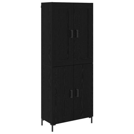 Highboard 2 pcs Sort eg Konstrueret træ