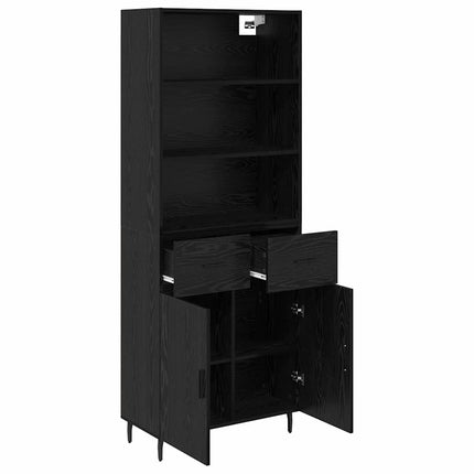 Highboard 2 stk. Sort eg 69,5 x 34 x 180 cm Konstrueret træ