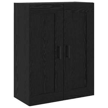 Highboard med skuffe 2 pcs Sort eg Konstrueret træ