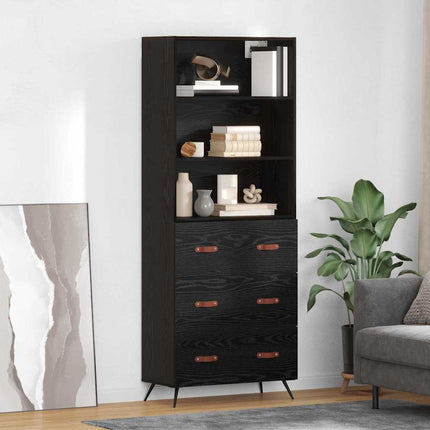 Highboard Sort eg 69,5 x 34 x 180 cm Konstrueret træ