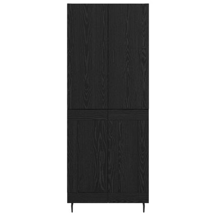 Highboard 2 pcs Sort eg Ingeniørtræ og glas