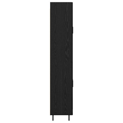 Highboard 2 pcs Sort eg Ingeniørtræ og glas