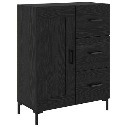 Highboard med skuffe 2 pcs Sort eg Konstrueret træ