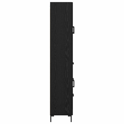 Highboard med skuffe 2 pcs Sort eg Konstrueret træ