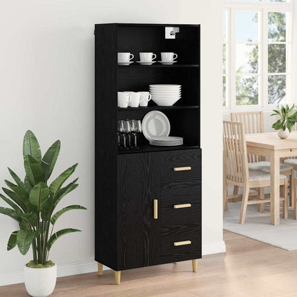 Highboard Sort eg 69,5 x 32,5 x 180 cm Konstrueret træ