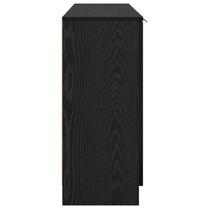 Sideboard med skuffe 3 pcs Sort eg Konstrueret træ