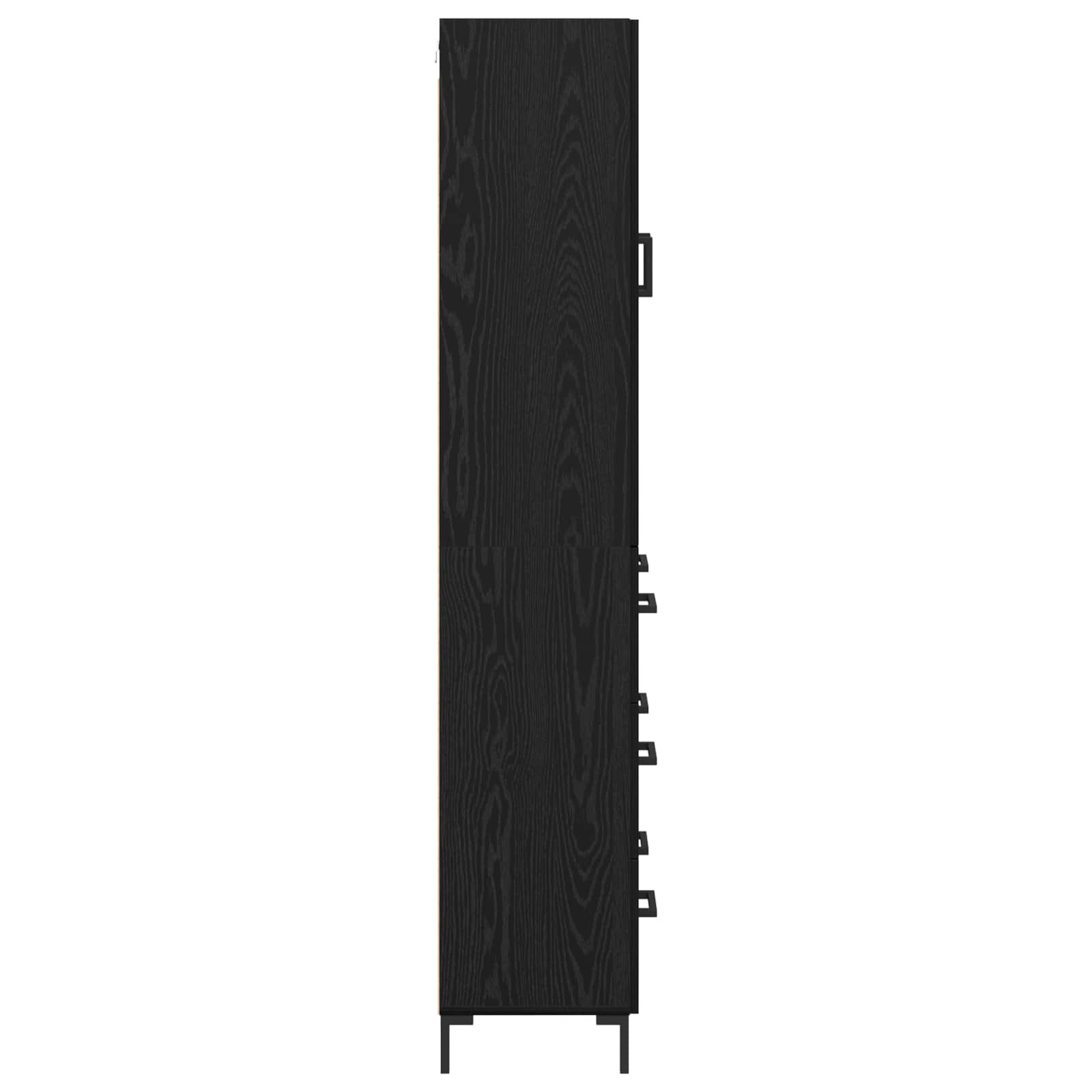 Highboard med skuffe Sort eg 69,5 x 34 x 180 cm Konstrueret træ