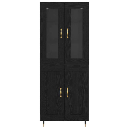 Highboard 2 pcs Sort eg Konstrueret træ